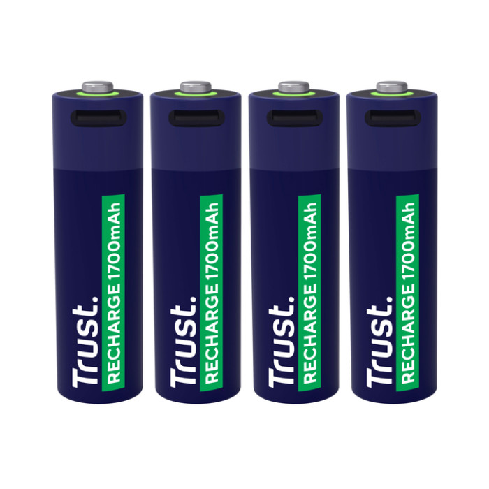 Batterij Trust USB-C oplaadbaar AA 4 stuks