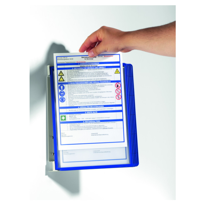 Wandelement Durable Vario Wall met 5-tassen blauw