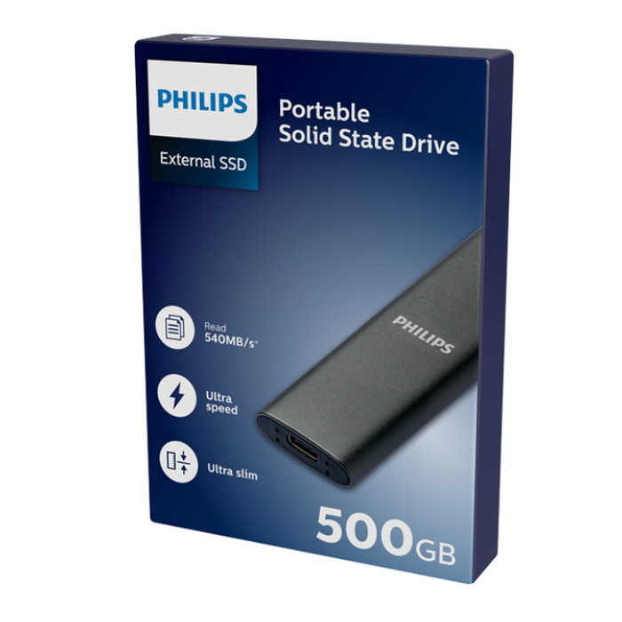 SSD Philips External 500 GB Ultra Speed Space Grey