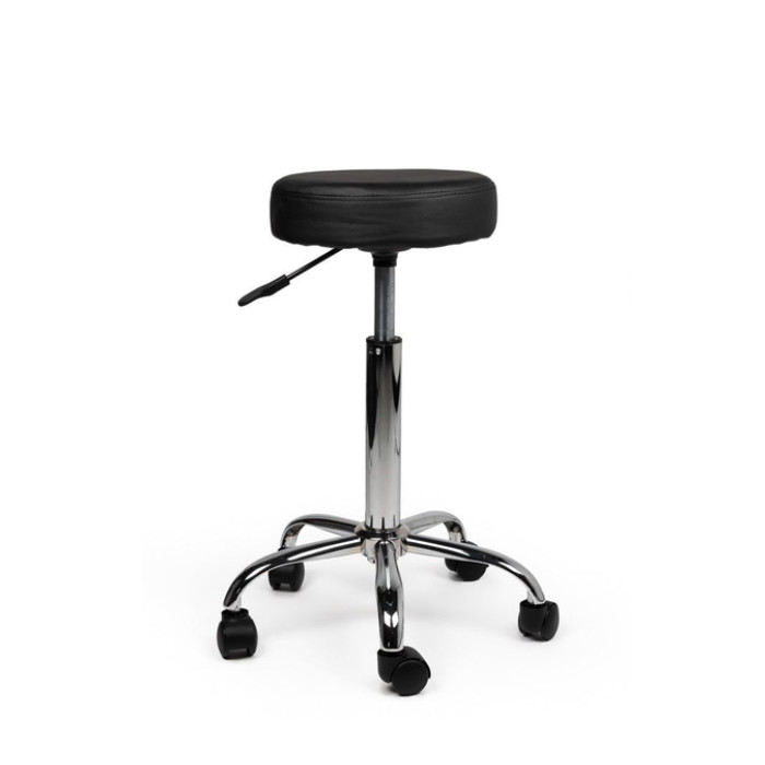 Tabouret kruk Office standaard met gasveer harde wielen zw