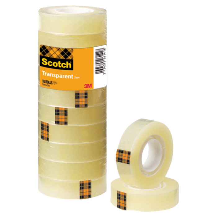 Plakband Scotch 508 15mmx33m transparant 10 rollen