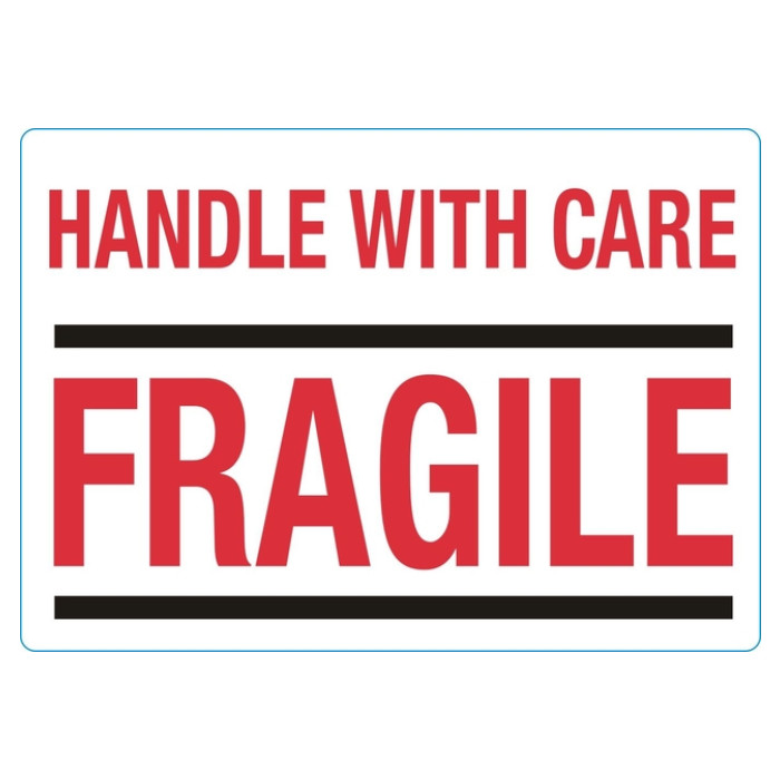 Waarschuwingsetiket IEZZY handle with care fragile 100mmx70mm 500st