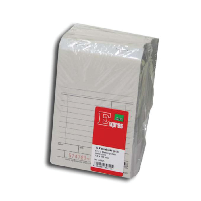 Kassablok Expres met carbon SI-40925 150x110mm 2x50 blad grijs