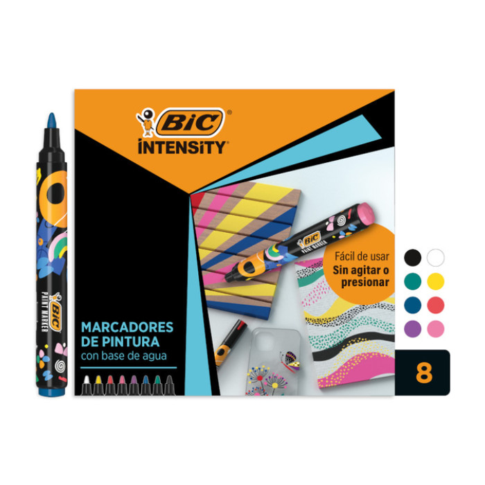Paintmarker Bic Intensity assorti 8 stuks