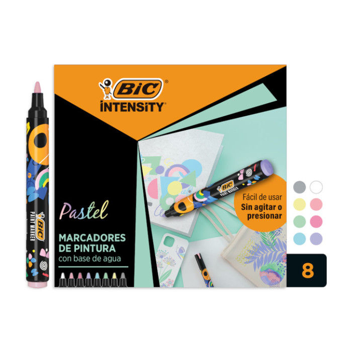 Paintmarker Bic Intensity pastel assorti 8 stuks