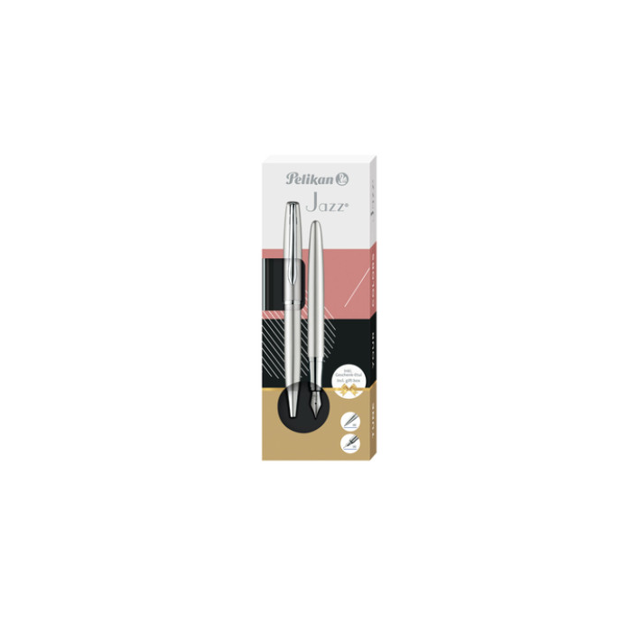 Schrijfset Pelikan Jazz Noble Elegance K36+P36 medium silver