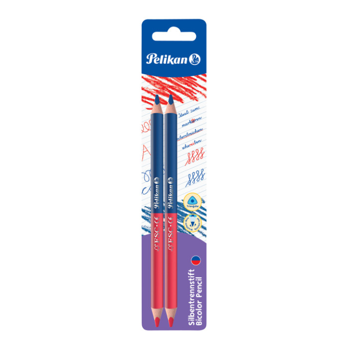 Potlood Pelikan 3mm rood/blauw 2 stuks