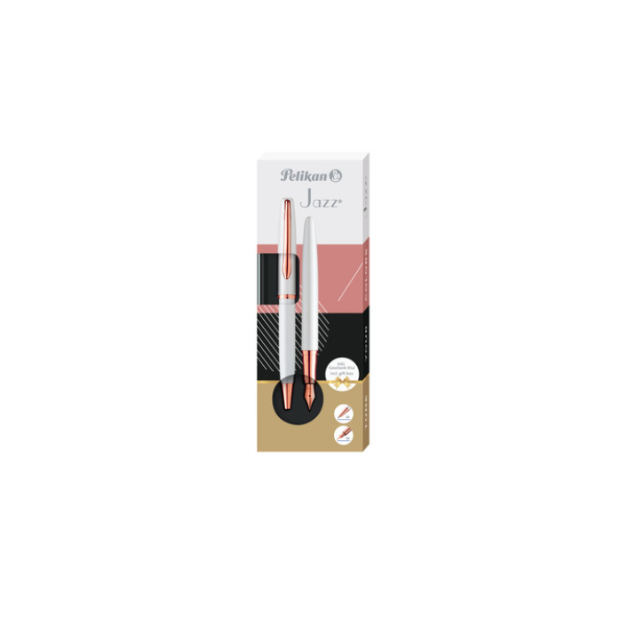 Schrijfset Pelikan Jazz Noble Elegance K36+P36 medium pearl