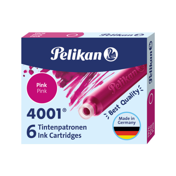 Inktpatroon Pelikan 4001 roze 6 stuks