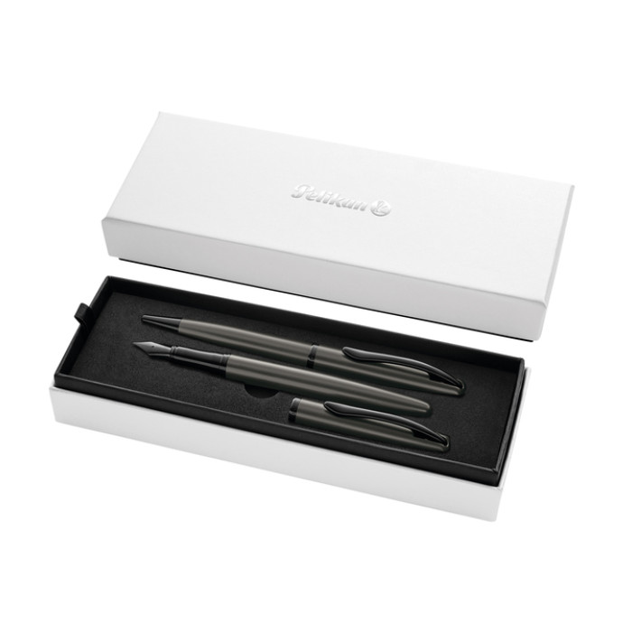 Schrijfset Pelikan Jazz Noble Elegance K36+P36 metaal stone