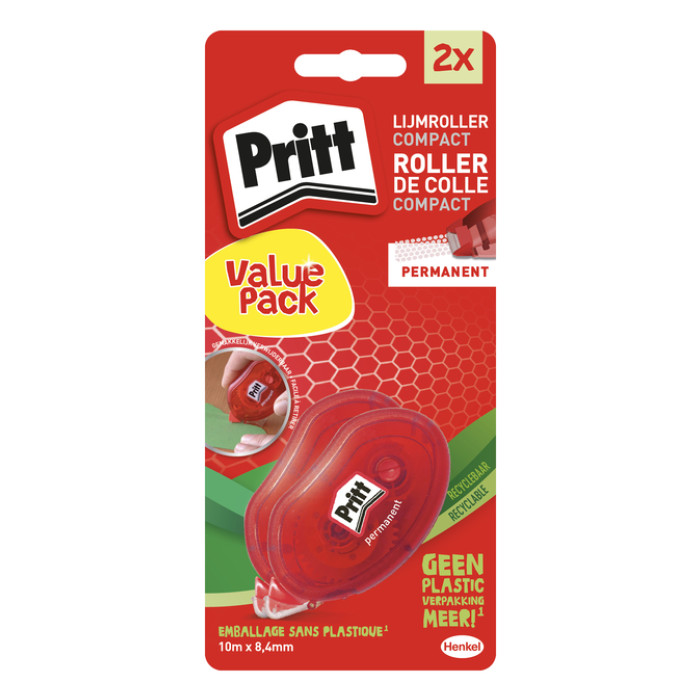 Lijmroller Pritt Compact permanent 2e halve prijs op blister