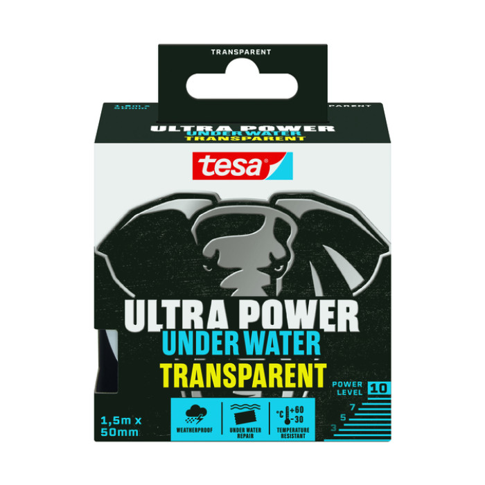 Reparatietape tesa Ultra Power Onderwater transparant 50mmx1,5m