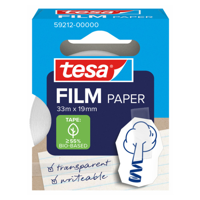 Plakband tesafilm papier 19mmx33m