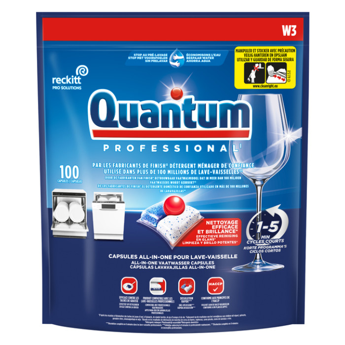 Vaatwastabletten Quantum Pro All-in-one 100 caps