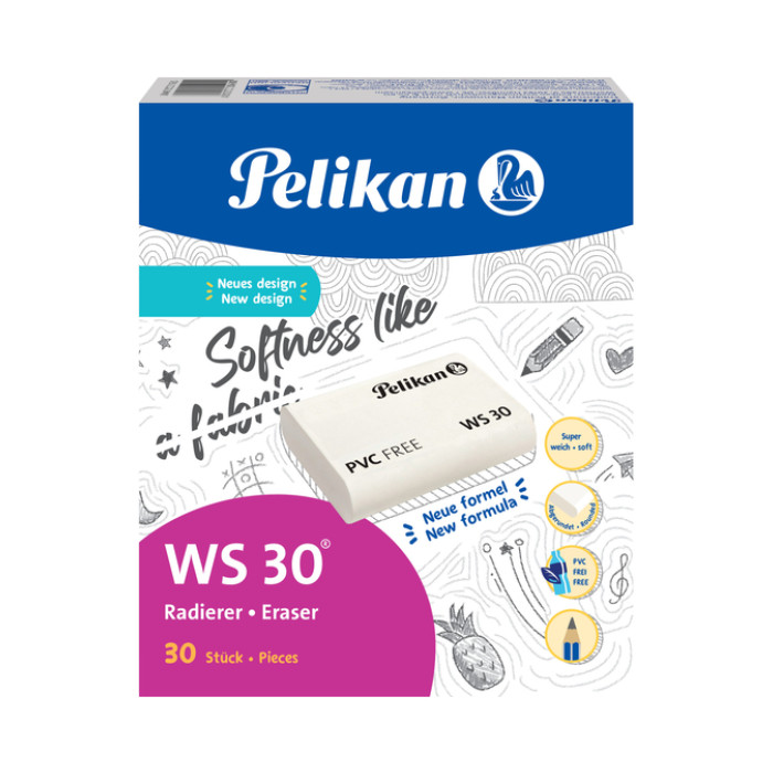 Gum Pelikan WS30 37x30x9mm potlood zacht  wit