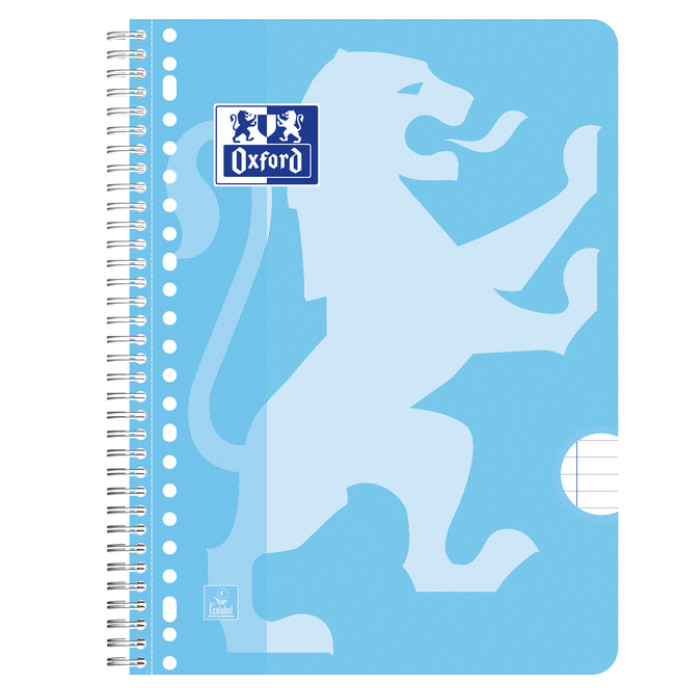 Collegeblok Oxford School A4+ lijn 23-gaats 160 pagina's 80gr pastel assorti 3 stuks