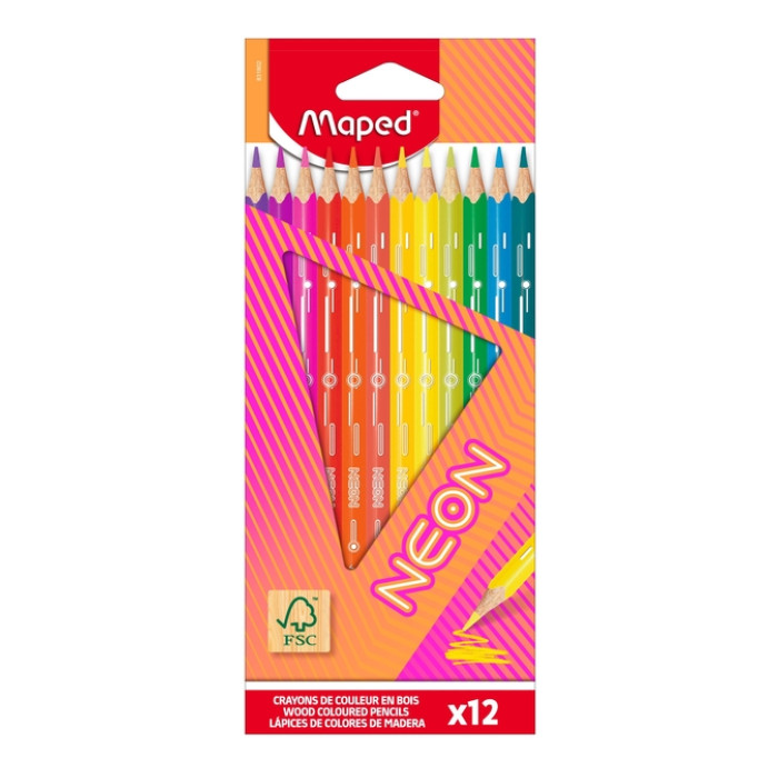 Kleurpotlood Maped Neon set à 12 kleuren