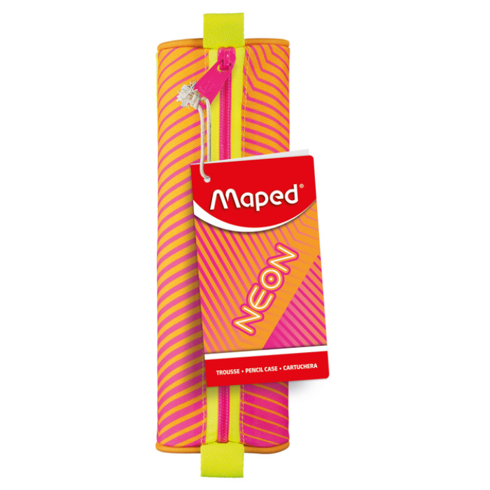 Etui Maped Neon rond oranje-roze