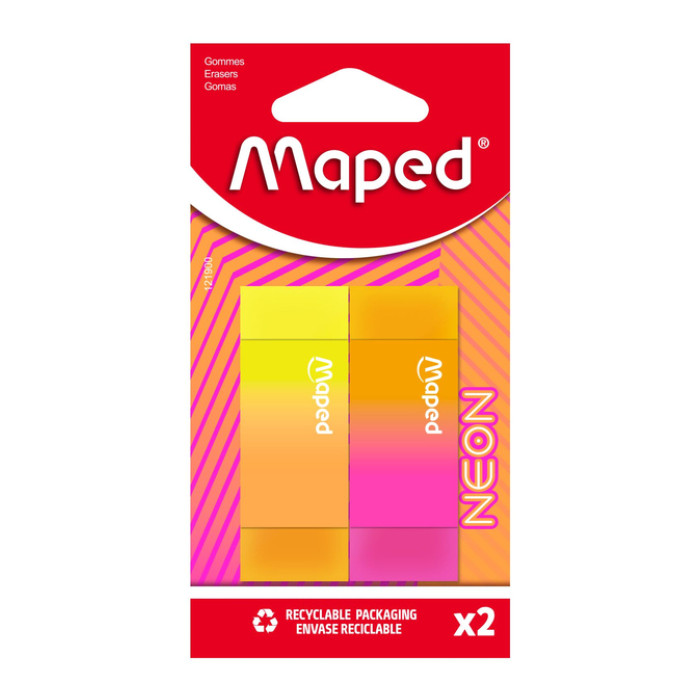 Gum Maped Neon set à 2 stuks assorti