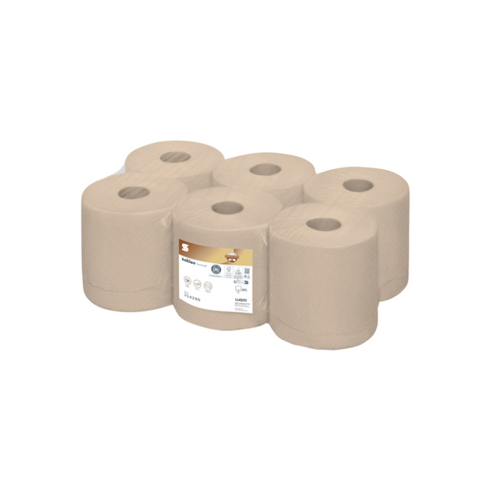 Poetspapier Satino CF1 PureSoft 2-laags 6x150m naturel 314290