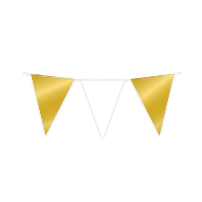 Party Flag Foil Gold and white