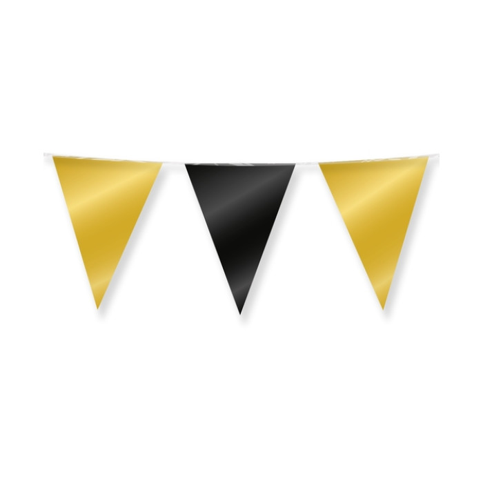 Party Flag Foil Gold and black