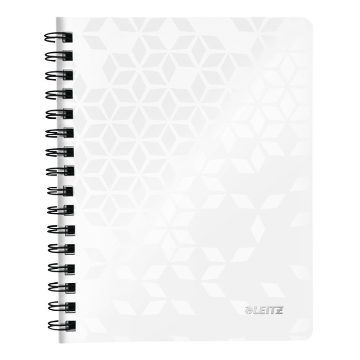 Notitieboek Leitz WOW A5 lijn spiraal PP wit
