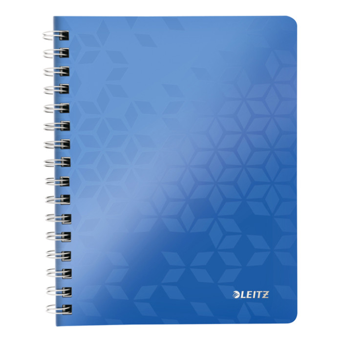 Notitieboek Leitz WOW A5 spiraal PP lijn blauw