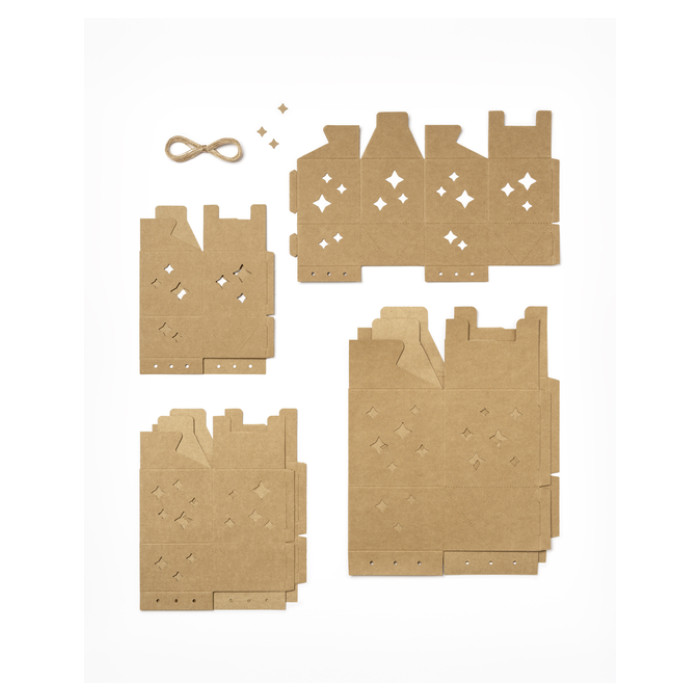 Giftbox Folia Star kraft set à 6 stuks