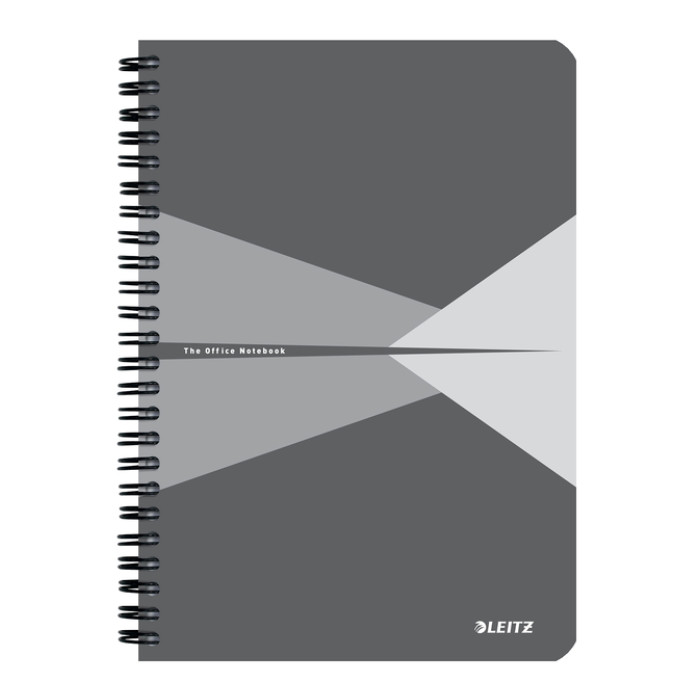 Notitieboek Leitz Office A5 lijn 180 pagina's 80gr grijs grijs