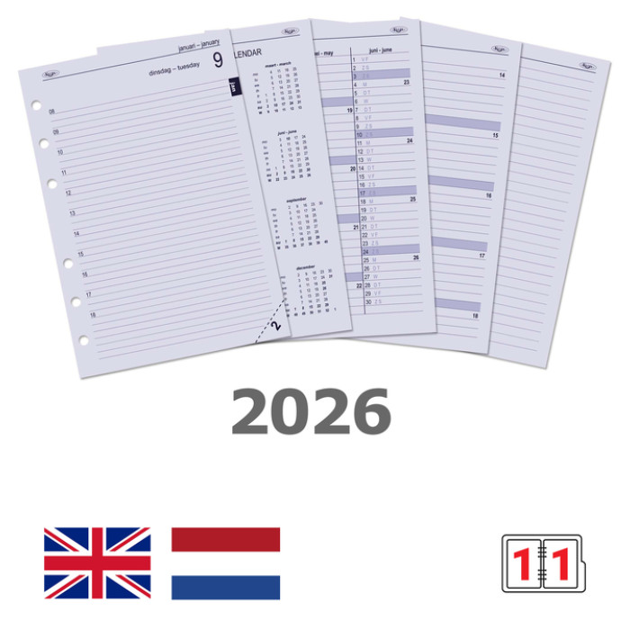 Agendavulling 2026 Kalpa A5 1dag/1pagina