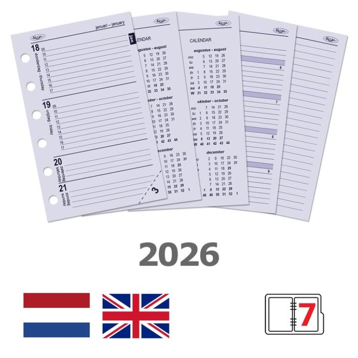 Agendavulling 2026 Kalpa Pocket 7dagen/2pagina's