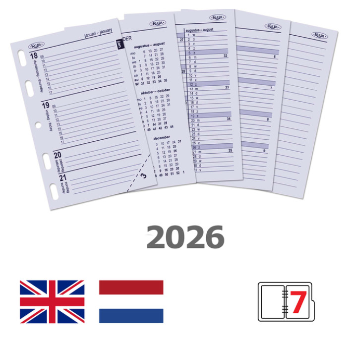 Agendavulling 2026 Kalpa Mini 7dagen/2pagina's