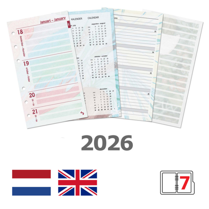 Agendavulling 2026 Kalpa Personal bloemen 7dagen/2pagina's