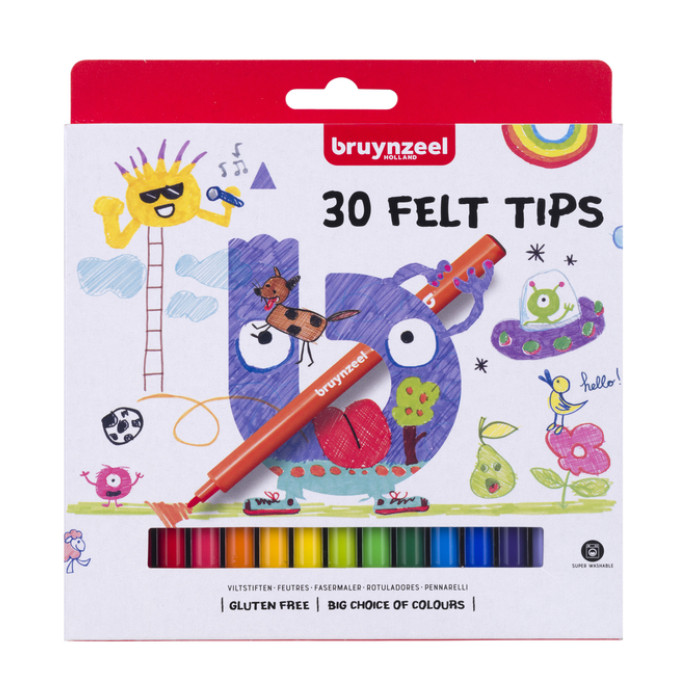 Viltstift Bruynzeel Kids set à 30 kleuren