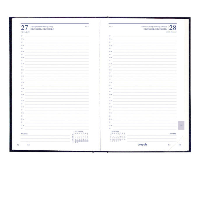 Agenda 2026 Brepols Saturnus Luxe 1dag/1pagina zwart