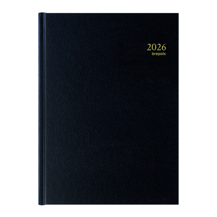 Agenda 2026 Brepols Bremax Santex A4 1dag/2pagina's 8 kolommen zwart