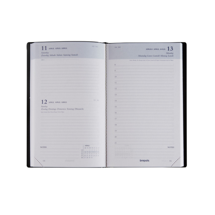 Agenda 2026 Brepols Breform Seta 1dag/1pagina zwart