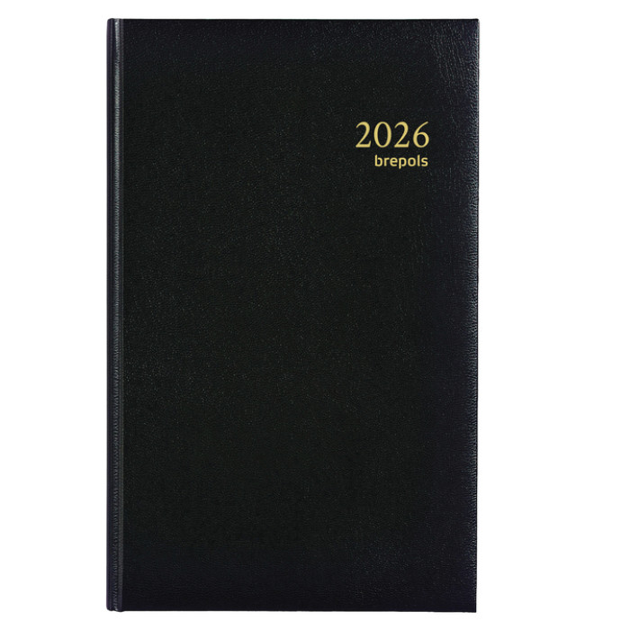 Agenda 2026 Brepols Brefix Lima 1dag/1pagina zwart