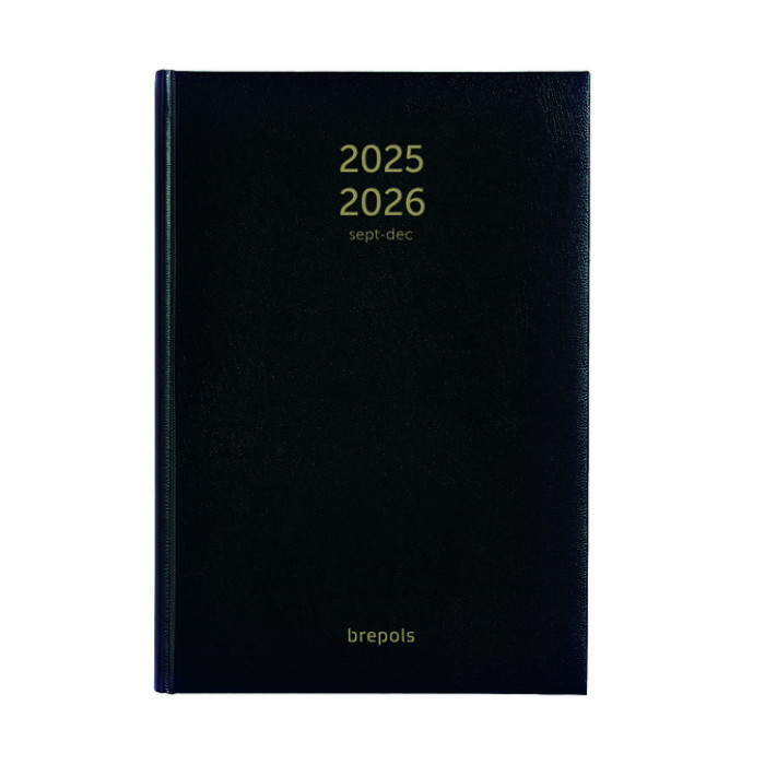 Agenda 2025 2026  Brepols Bretime Lima 16maanden 7dagen/2pagina's zwart
