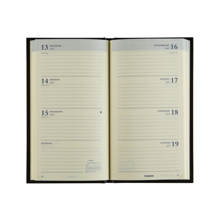 Agenda 2026 Brepols Interplan Lima 7dagen/2pagina's zwart