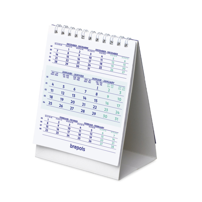 3-Maandsbureaukalender 2026 Brepols 10.5x13cm