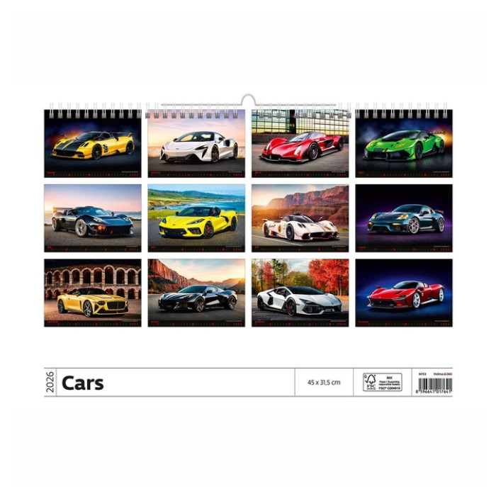 Kalender 2026 Helma 365 31.5x45cm autos