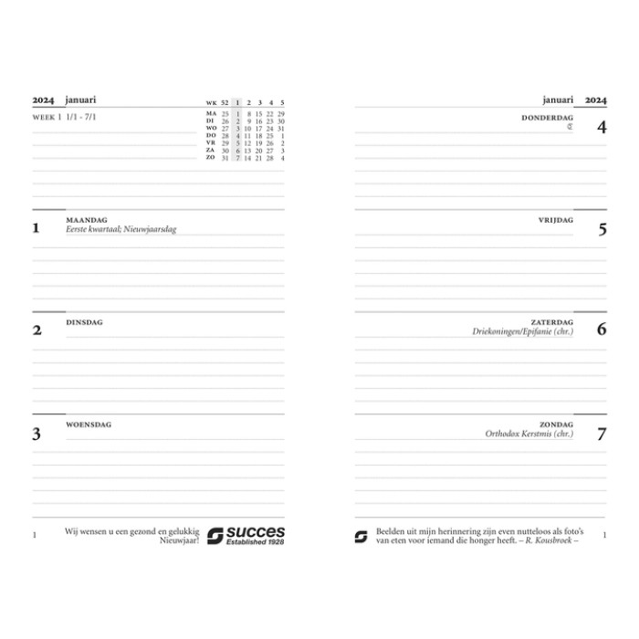 Agendavulling 2026 Succes Senior 7dagen/2pagina's