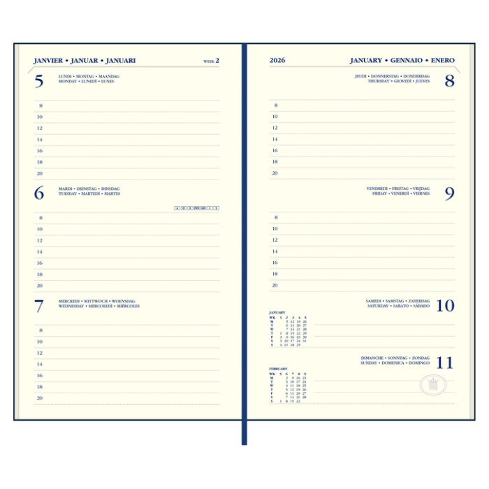 Agenda 2026 Ryam Memoplan 7 Nappa 7dagen/2pagina's assorti