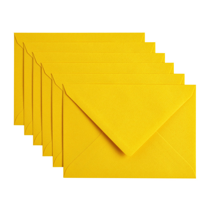 Envelop Papicolor C6 114x162mm dottergeel pak à 6 stuks