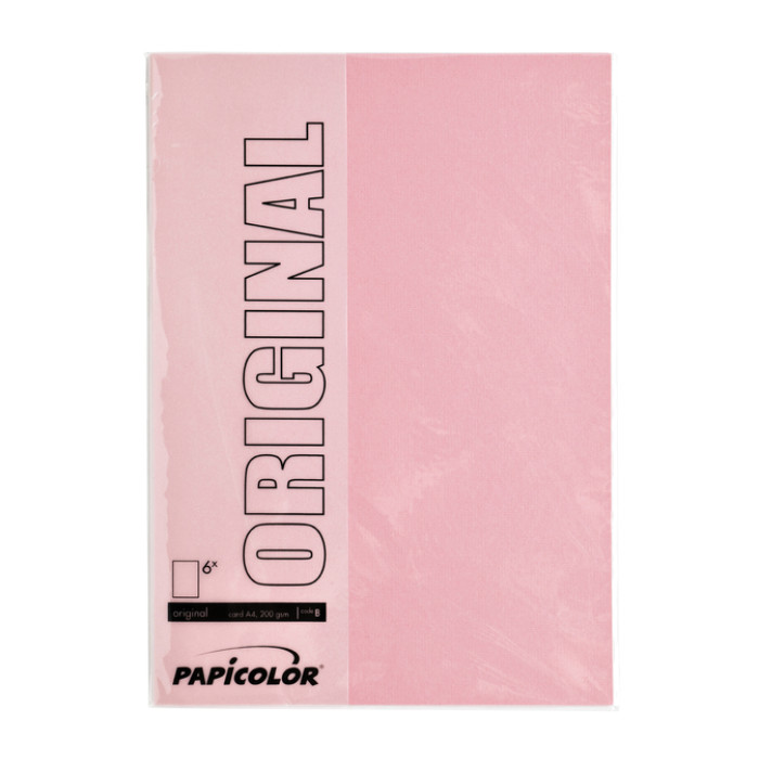 Kopieerpapier Papicolor A4 200gr 6 vel babyroze