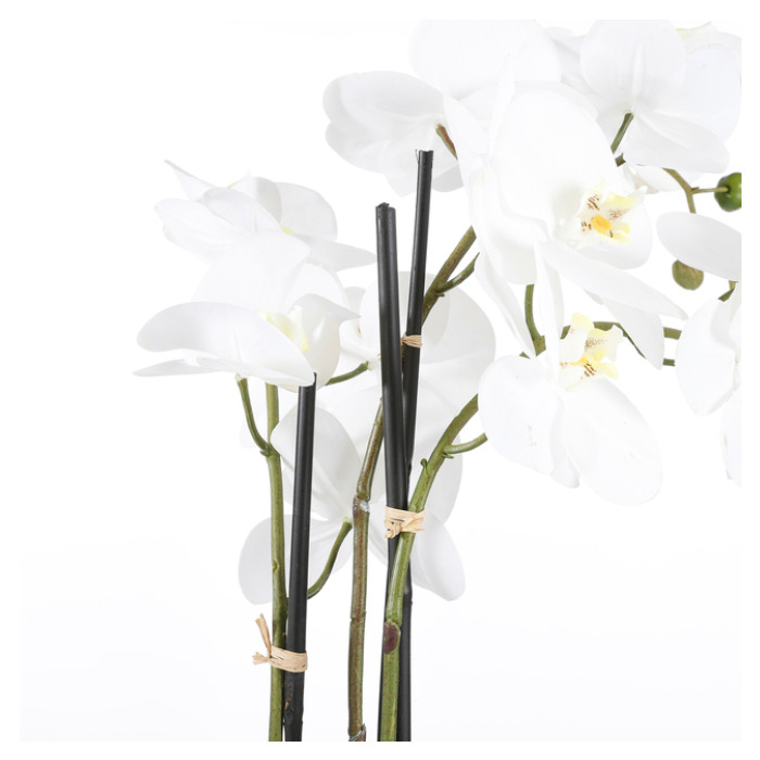 Kunstplant Mica Phalaenopsis orchideeën wit in plastic pot 79x51cm