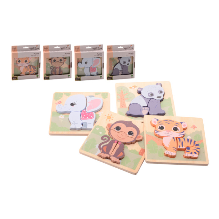 Jouéco The Wildies Family puzzel 4 ass