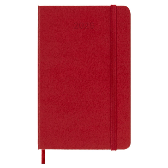 Agenda 2026 Moleskine 12M Planner Weekly 7dagen/1pagina pocket hc scarlet red